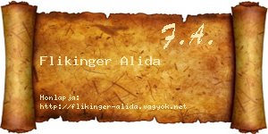 Flikinger Alida névjegykártya
